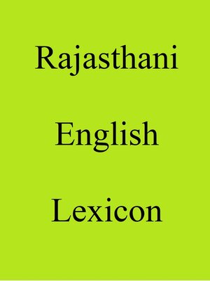 cover image of Rajasthani English Lexicon